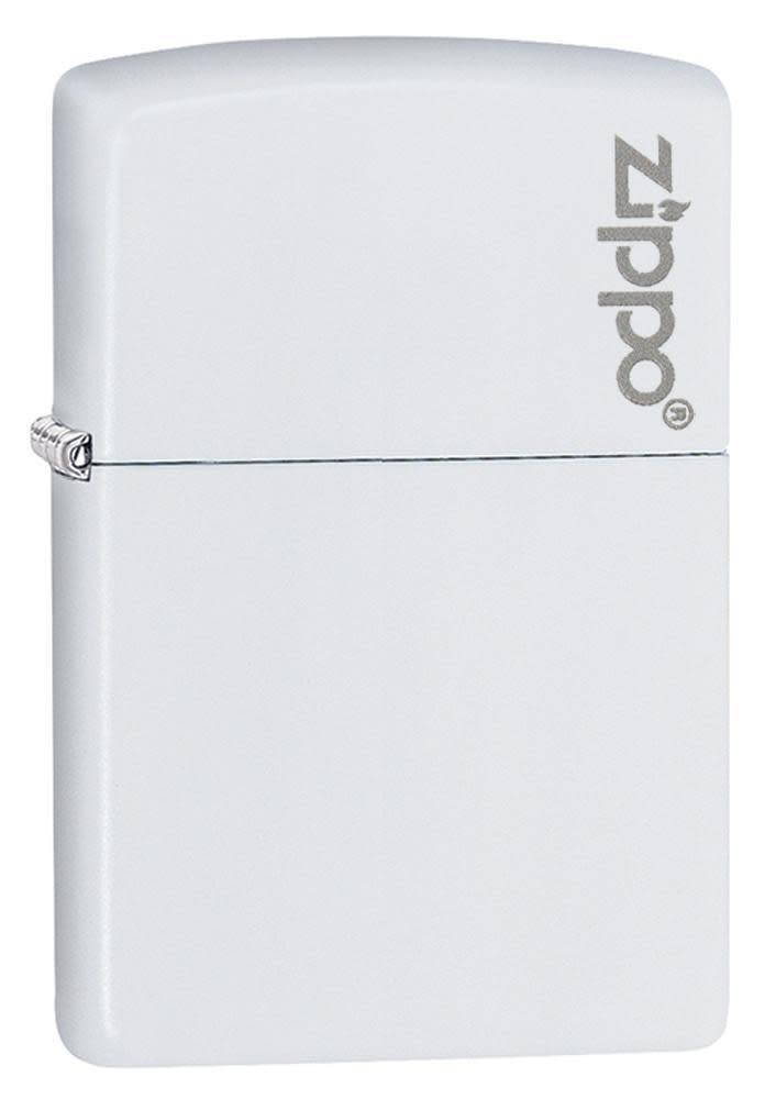 Zippo Classic White Matte Zippo Logo Windproof Pocket Lighter