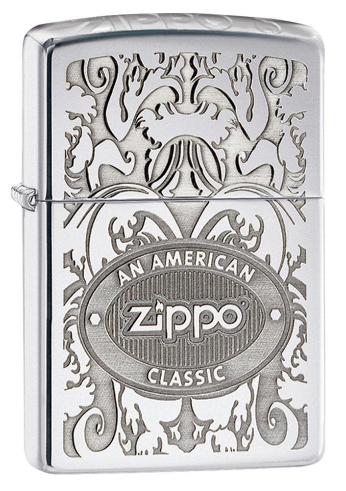 Zippo Crown Stamp Classic High Polish Chrome Windproof Pocket Lighter