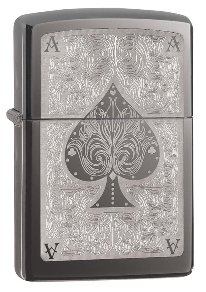 Zippo Ace Filigree Classic Black Ice Windproof Pocket Ligther