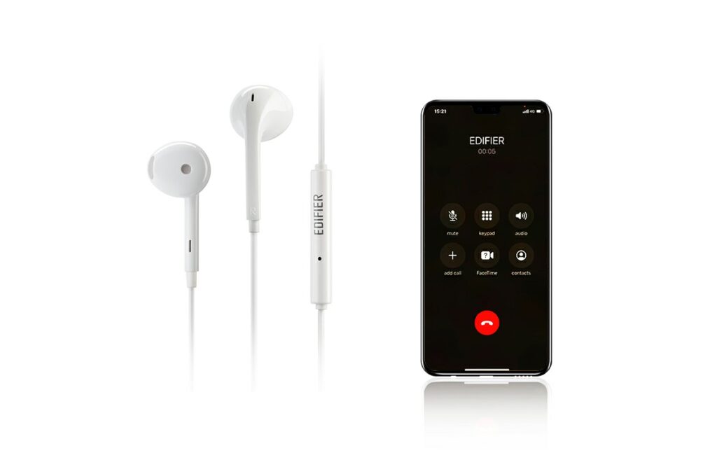 Edifier Brand Earphone Earbuds with Remote and Mic P180 Plus (White)